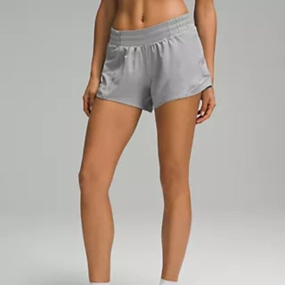 Lululemon Grey Hotty Hot Low-Rise Lined Short 4" - Picture 1 of 3